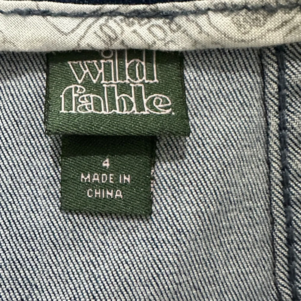 Wild Fable Acid Wash Denim Mini Skirt Blue High Rise | Size 4 - Picture 14 of 14